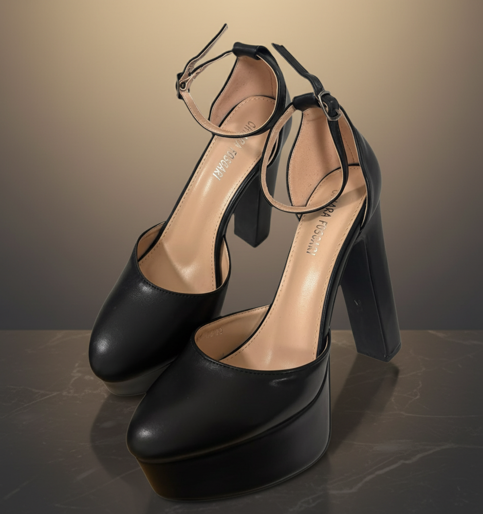 Scarpe con zeppa ecopelle