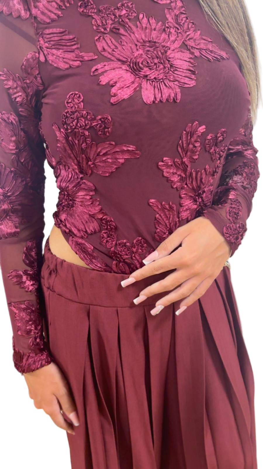 Body in tulle con ricami