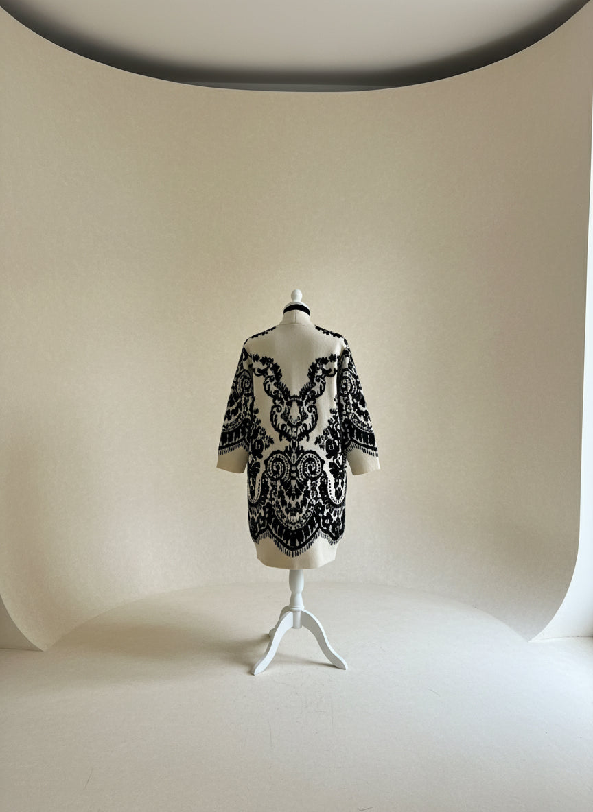 Cardigan lungo con ricami