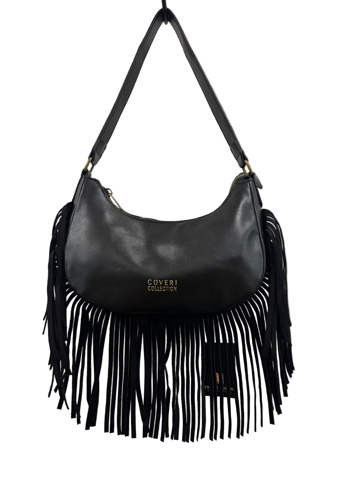Bag Coveri mezzaluna ecopelle piccola con frange