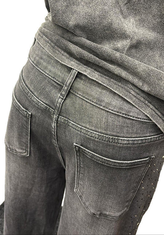 Jeans elasticizzati con brillantini