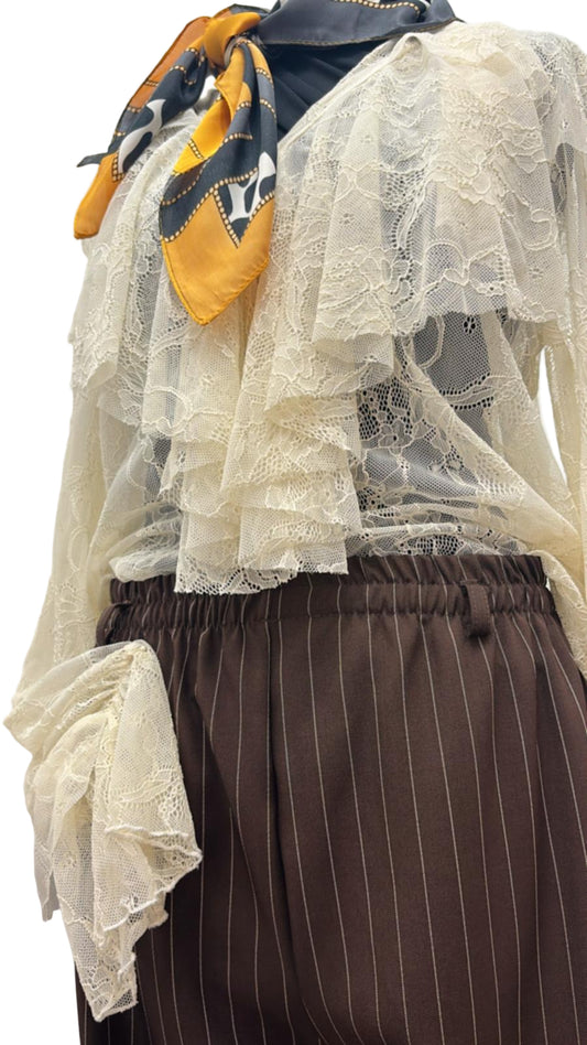 Camicia in pizzo con frappe