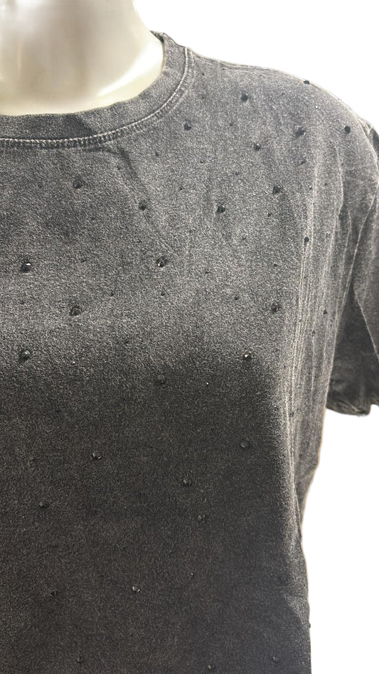 T-shirt puro cotone con brillantini