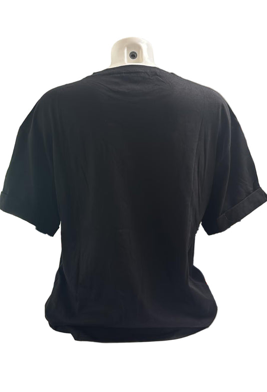 T-shirt puro cotone con risvolto sulle maniche