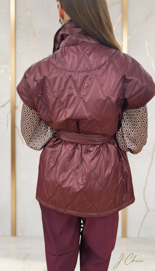 Gilet piumino con cintura