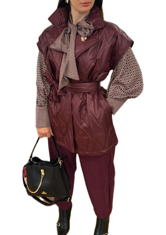 Gilet piumino con cintura