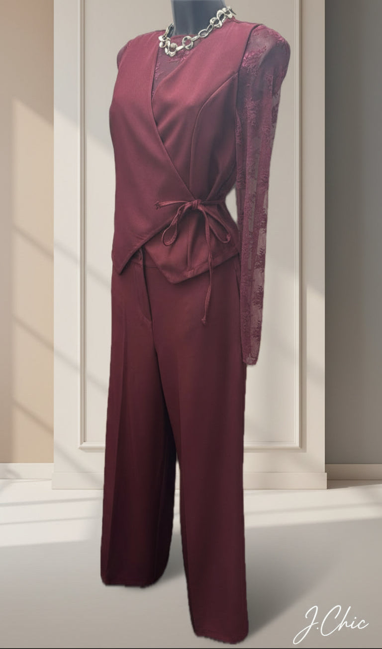 Completo gilet e pantalone palazzo