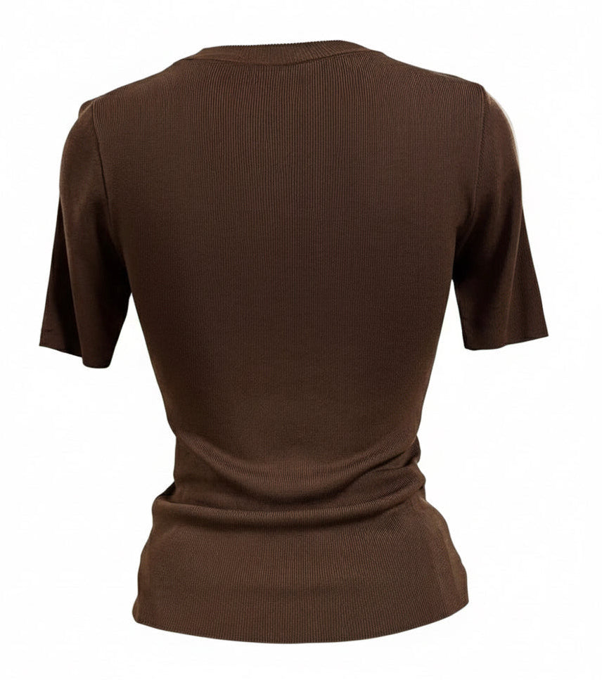 Maglia in filo con perle e strass