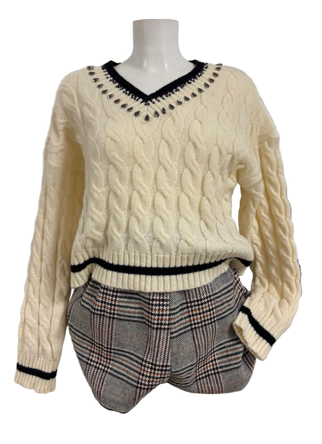 Short in lana a scacchi