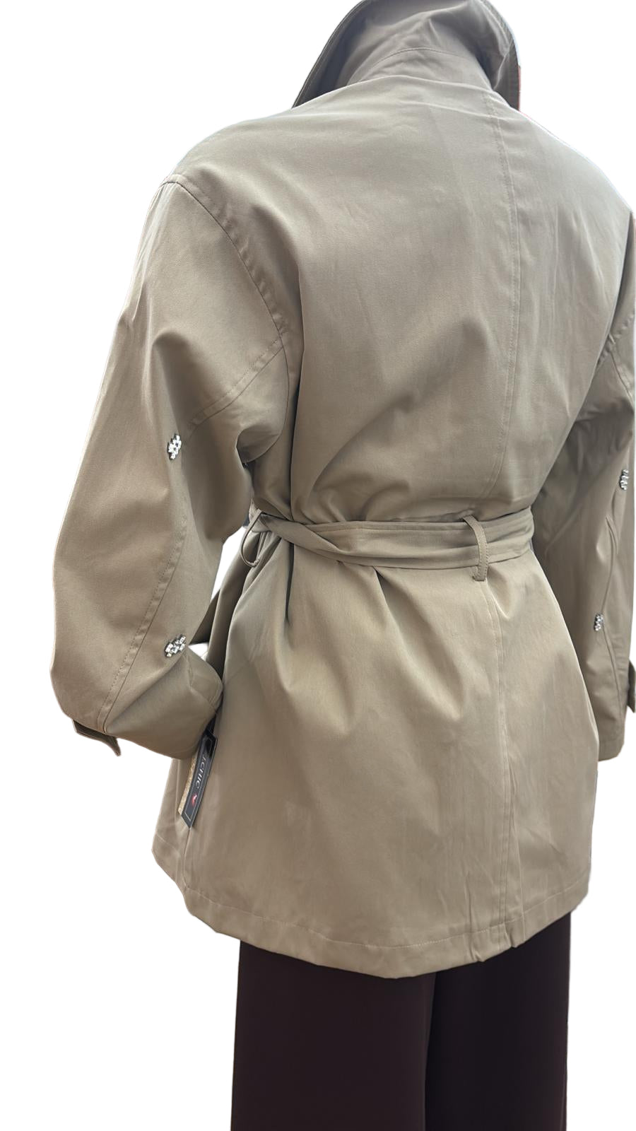 Trench corto con strass