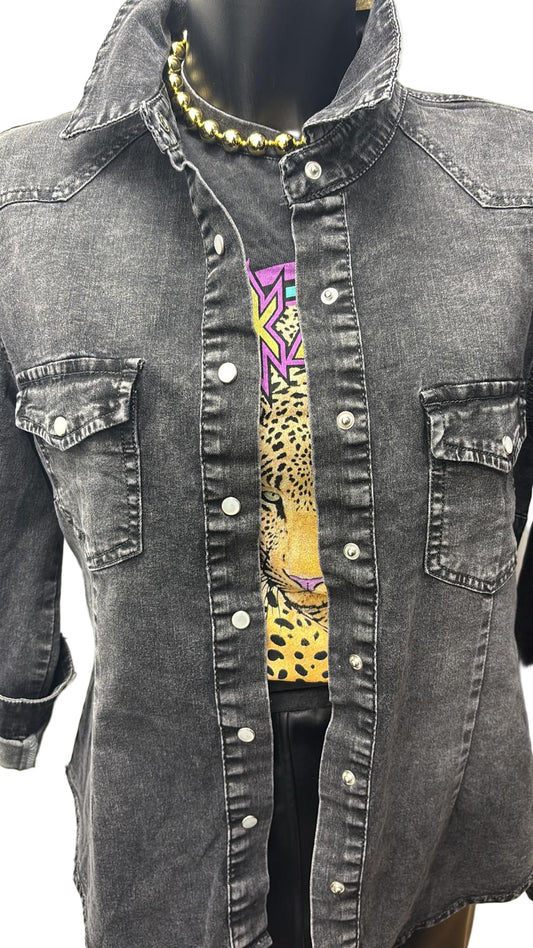 Camicia in jeans elasticizzata