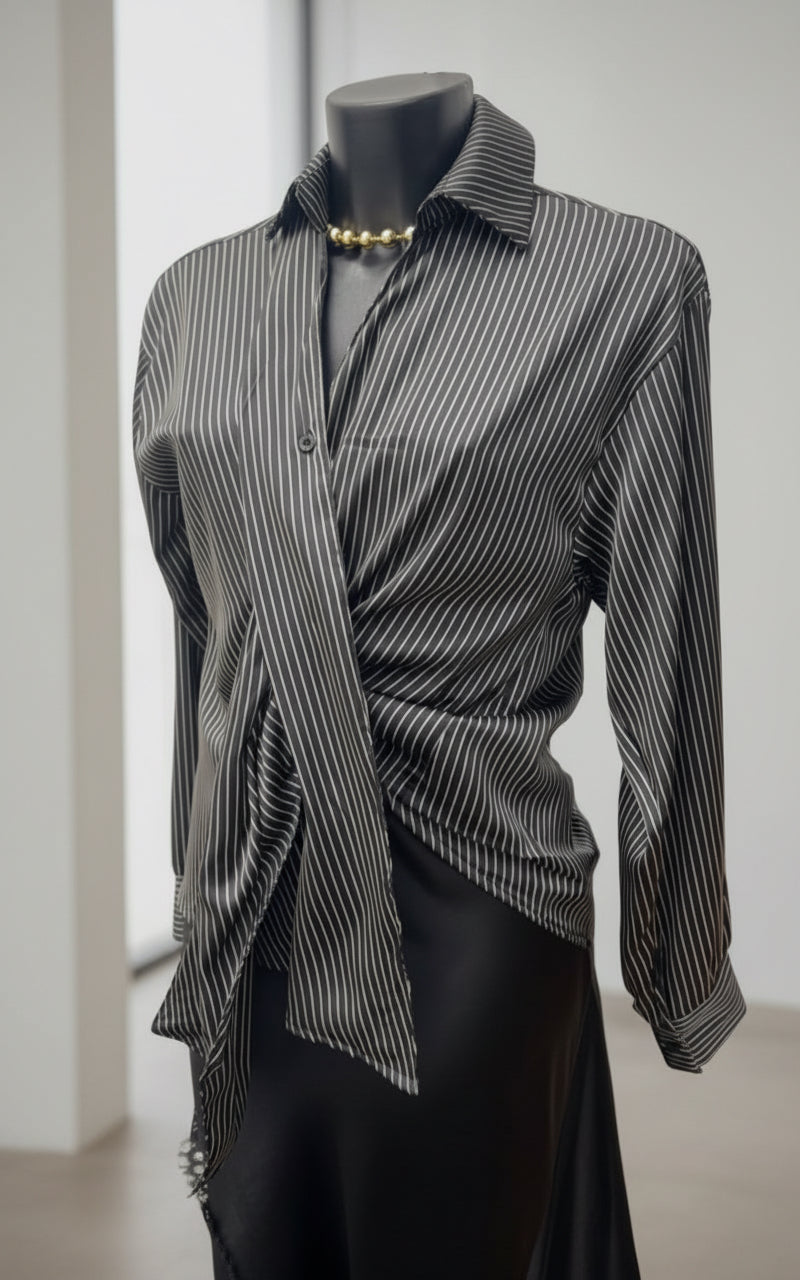 Camicia in viscosa a righe
