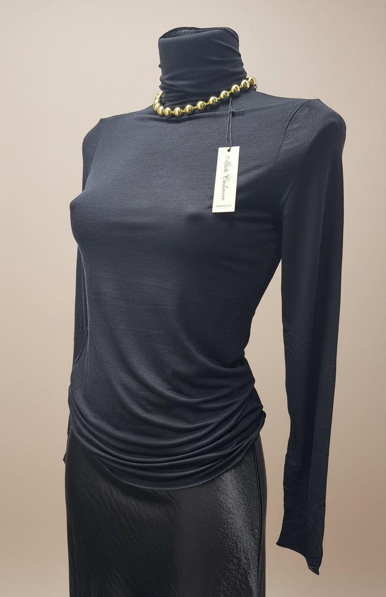 Maglia misto cashmere collo alto
