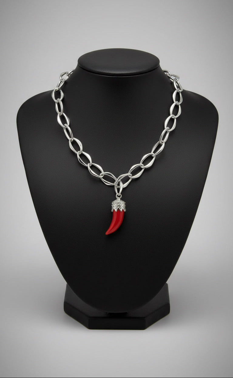Collana corno portafortuna