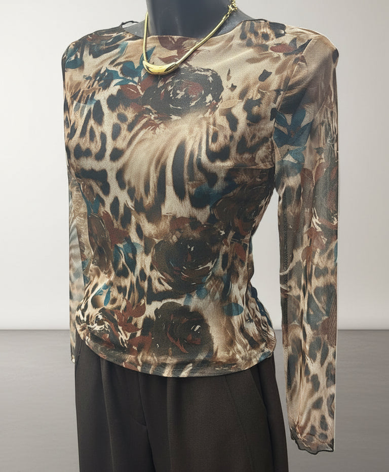Maglia in tulle fantasia