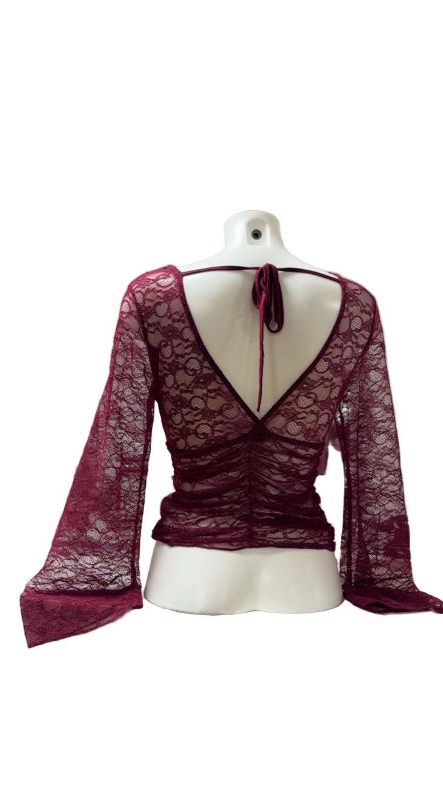 Maglia in pizzo con maniche a campana