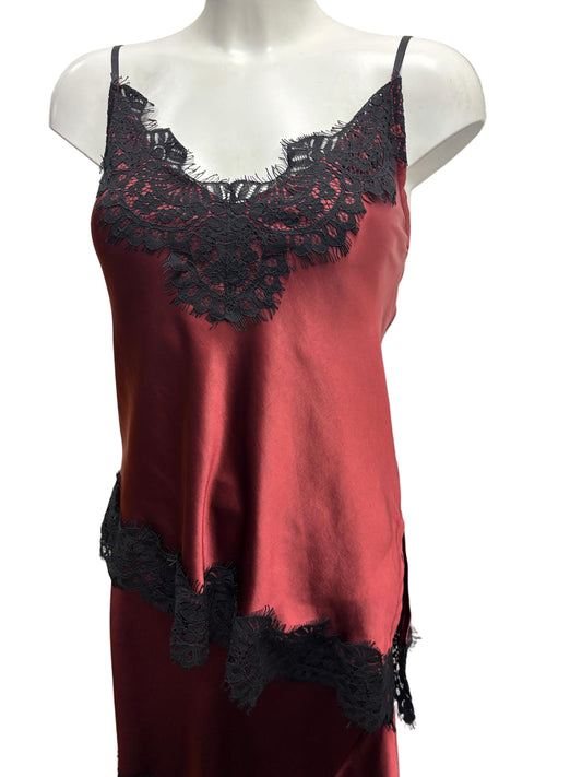 Completo Canotta & Gonna in raso con pizzo