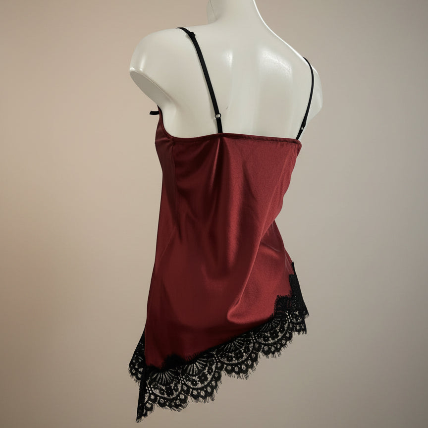 Canotta in raso con pizzo