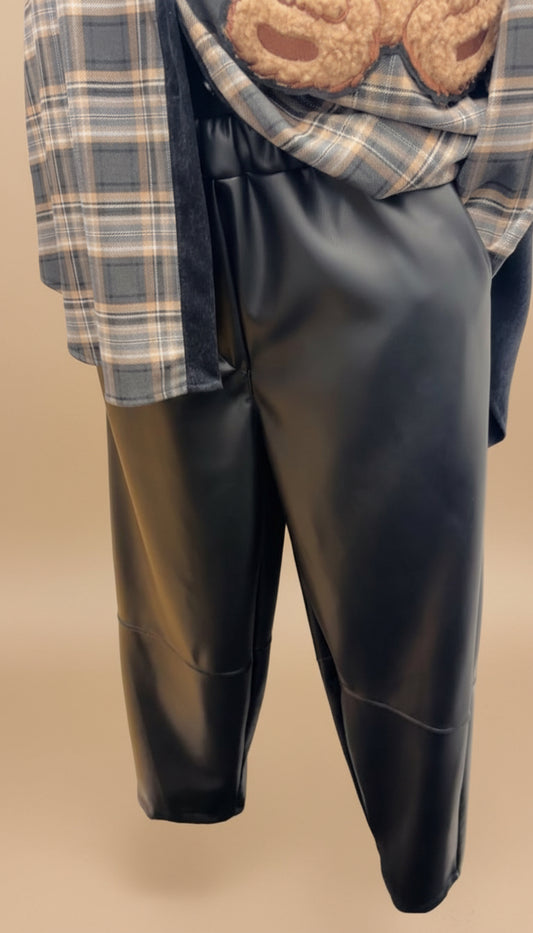 Pantalone balloon ecopelle