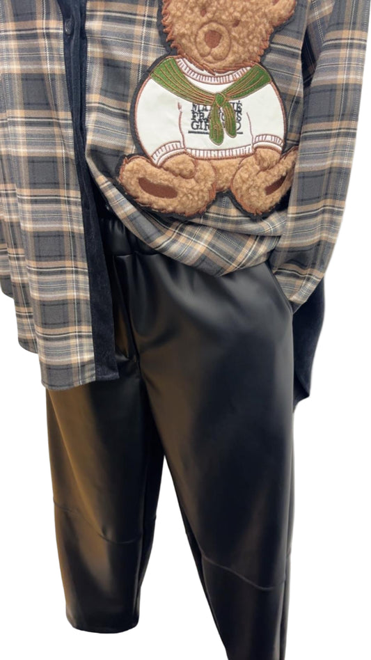 Pantalone ecopelle balloon