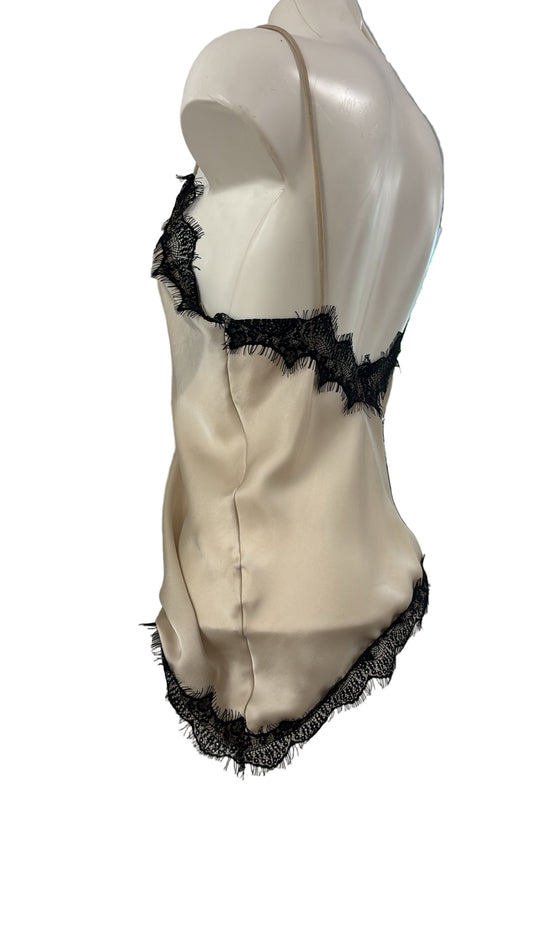 Canotta in raso con pizzo