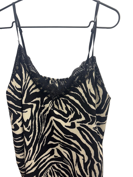 Canotta zebrata in raso con pizzo