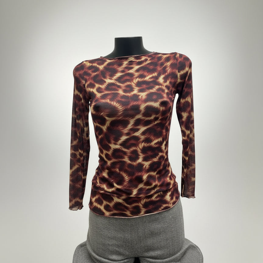 Maglia misto cashmere maculata