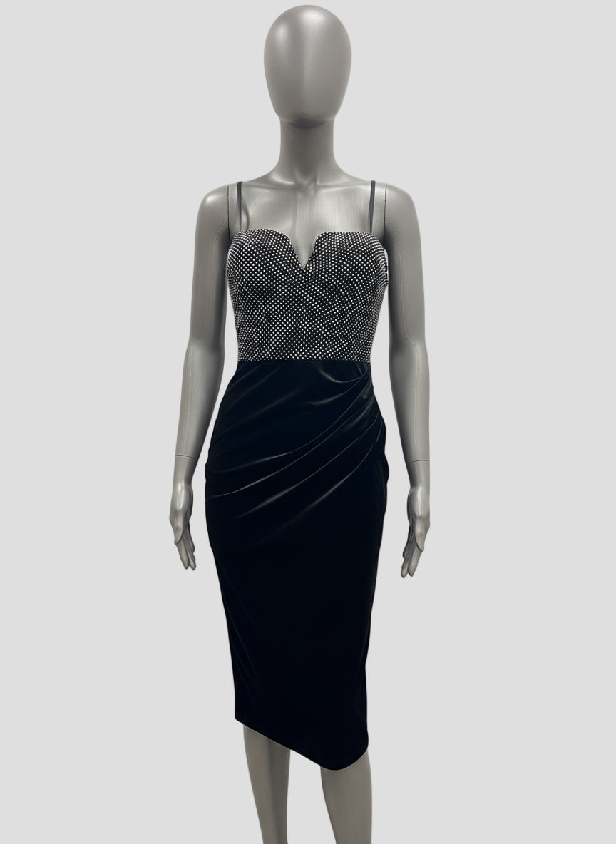 Abito velluto e bustino in strass