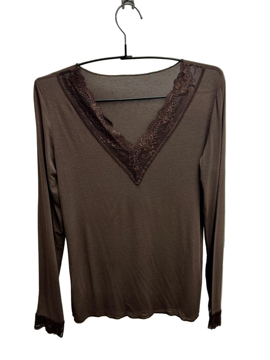 Maglia misto cashmere con pizzo