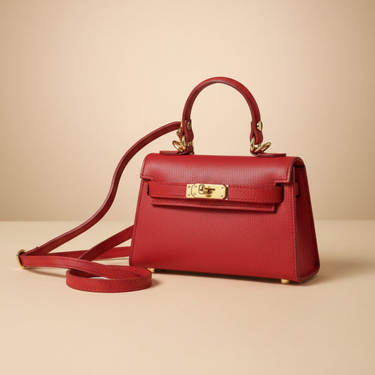 Bag in vera pelle modello Kelly