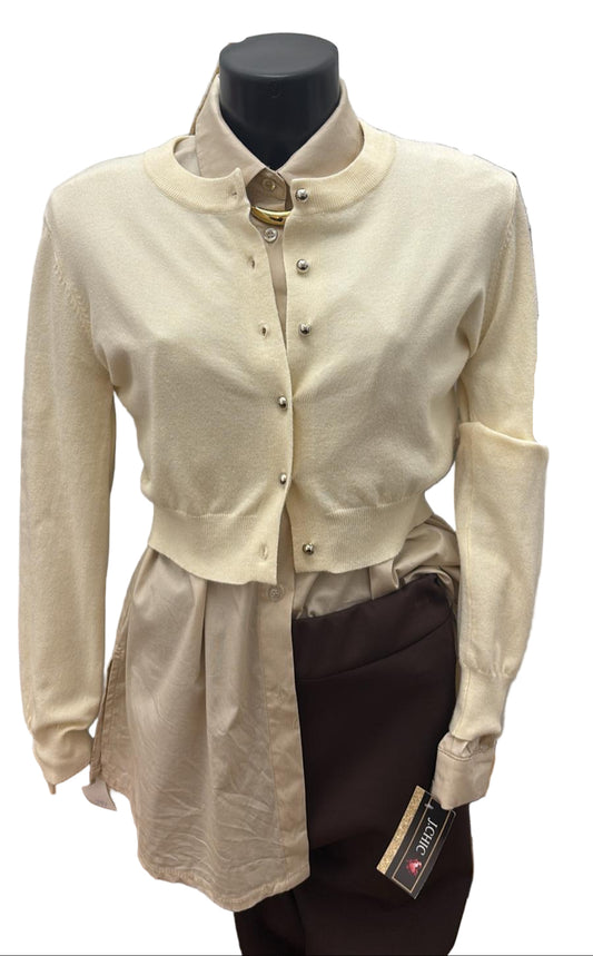 Cardigan crop maniche lunghe