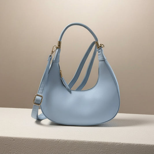 Bag a mezzaluna con manico e tracolla