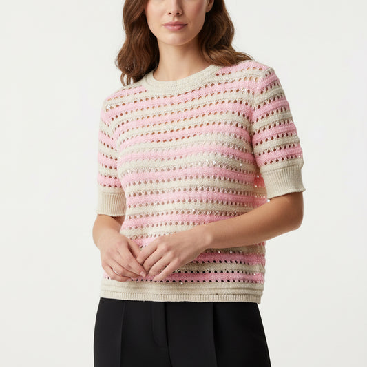 Maglia in cotone motivo traforato