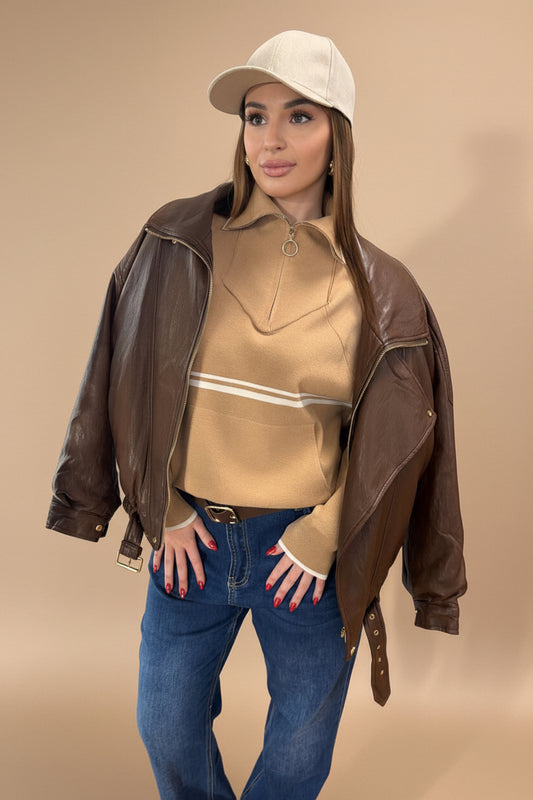 Maglioncino in viscosa con zip