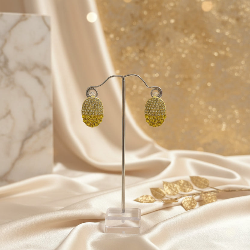 Orecchini a bottone con strass