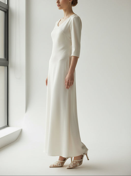 Sandalo nude con perle