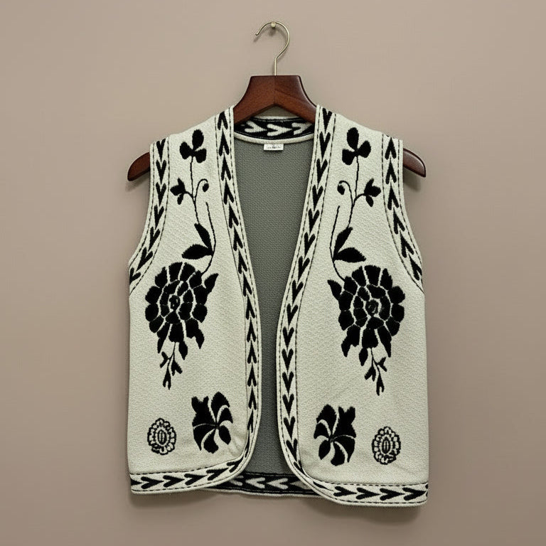 Gilet in viscosa con ricami