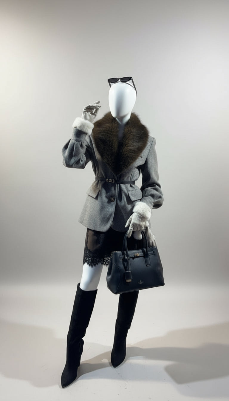 Giacca spinata in panno