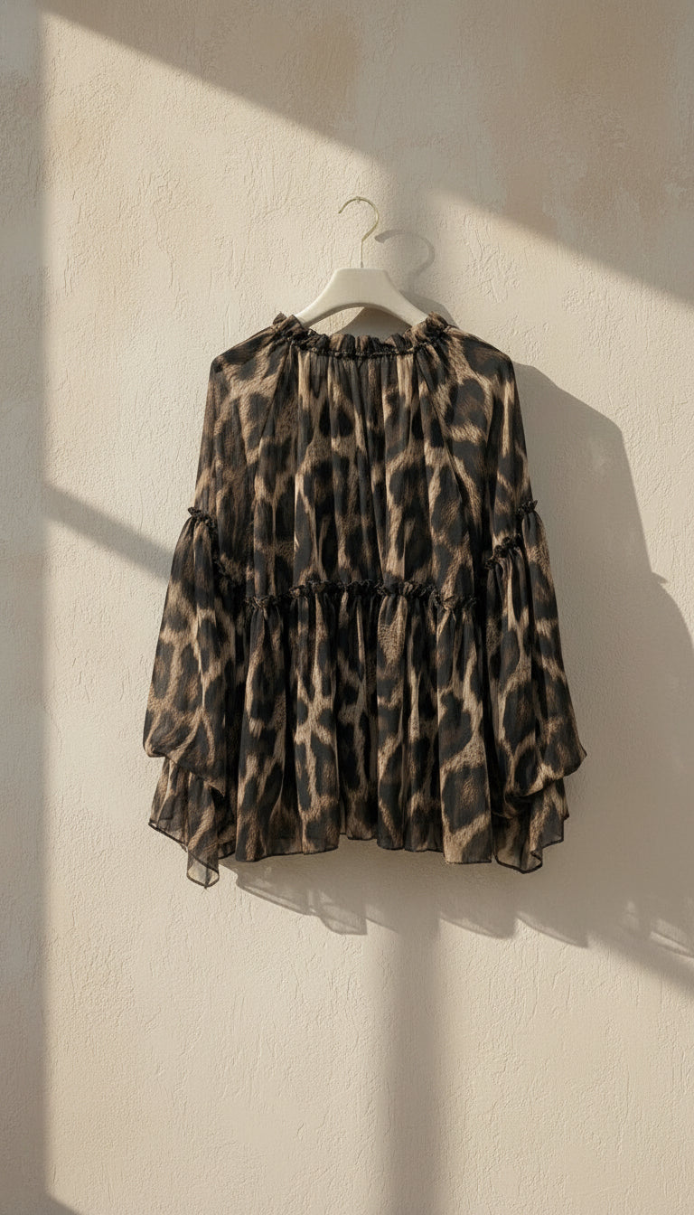 Camicia in tulle maculata