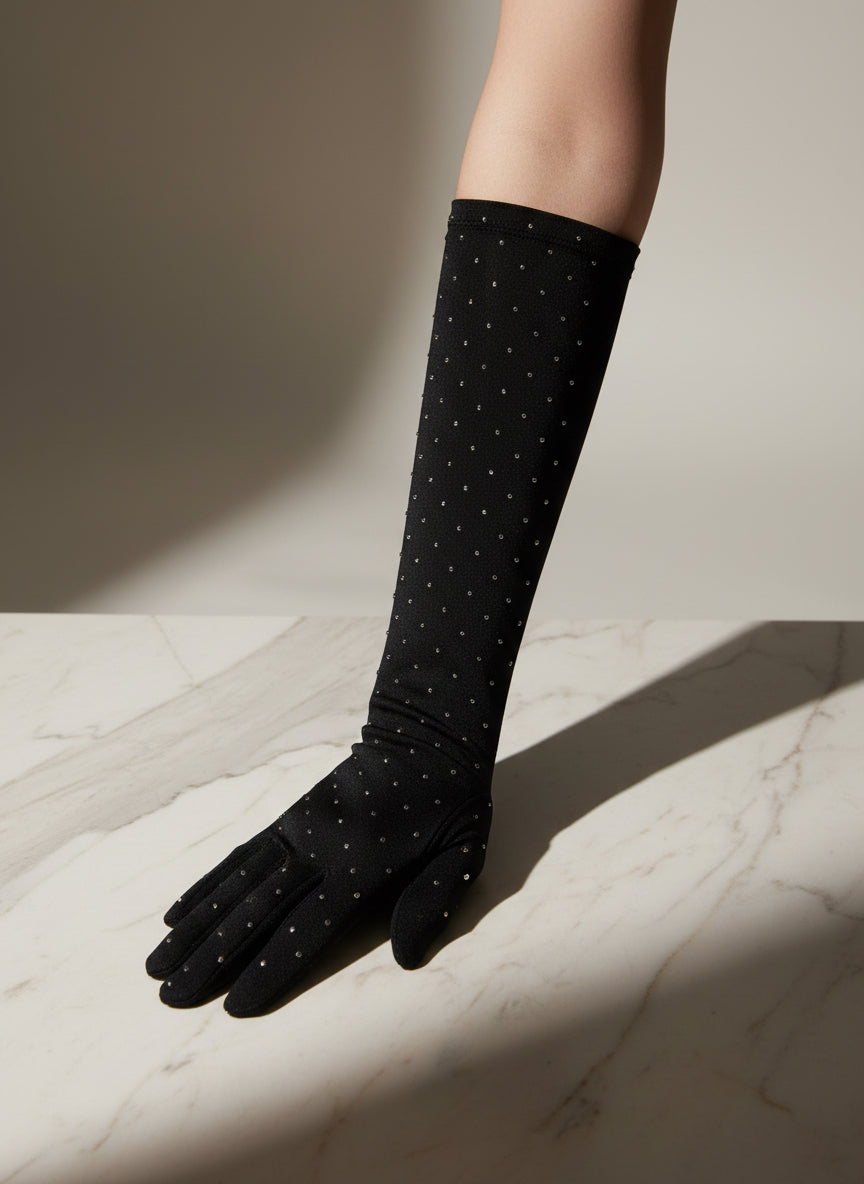 Guanti con strass