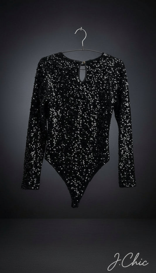 Body in velluto con paillettes