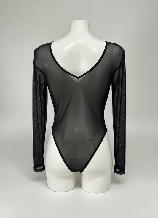 Body in tulle con paillettes