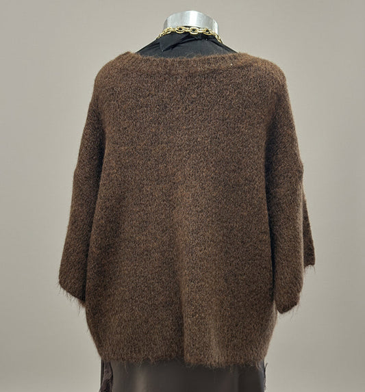 Maglioncino misto cashmere con paillettes