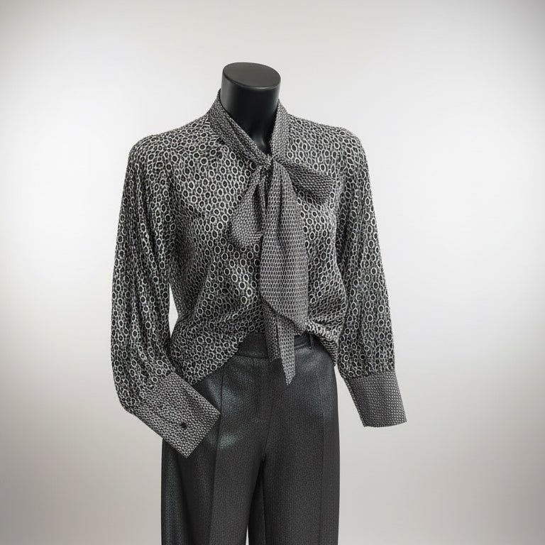 Camicia in viscosa con fiocco