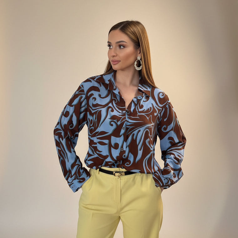 Camicia in viscosa e cotone
