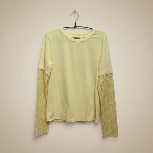 T-shirt con maniche in pizzo