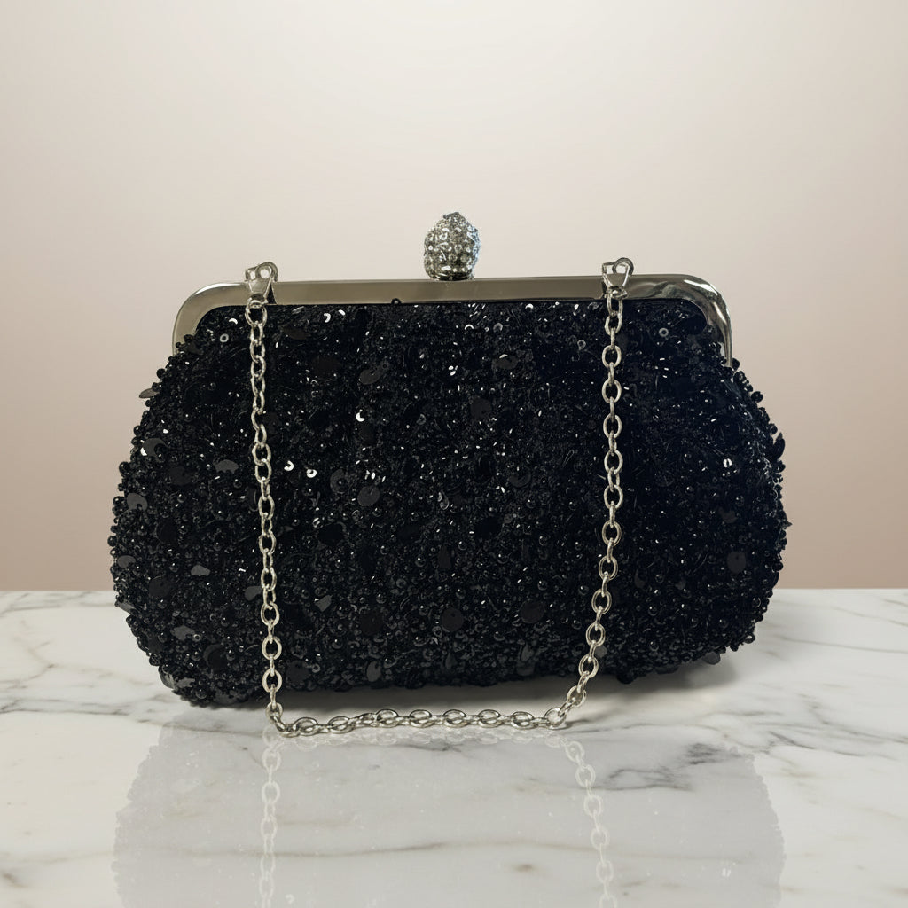 Pochette in perline e paillettes