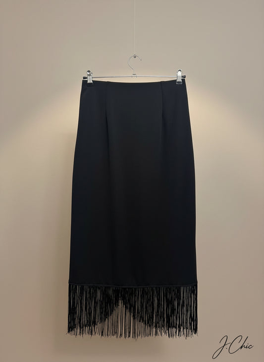 Gonna con frange e dettaglio