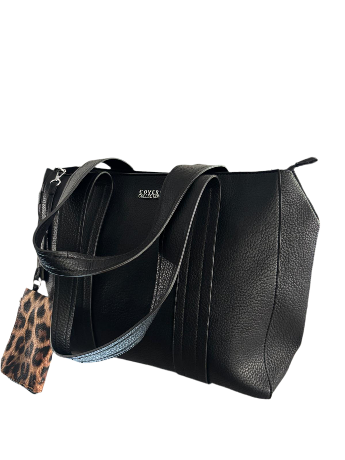 Borsa Coveri ecopelle con porta documenti leopardato.