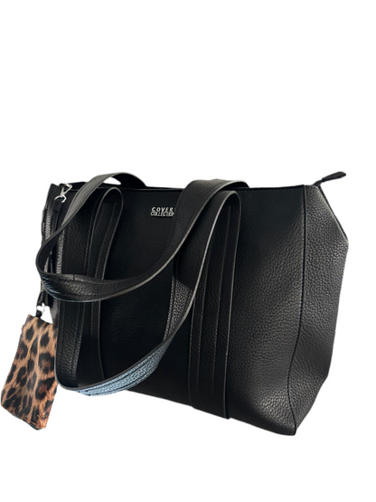 Borsa Coveri ecopelle con porta documenti leopardato.